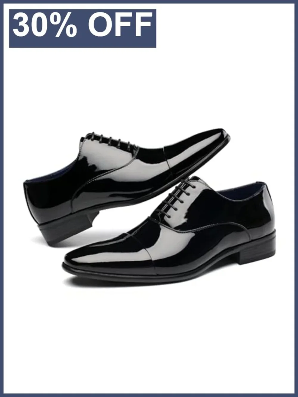 Men's Patent Leather Lace-Up Oxford Dress Shoes Formal